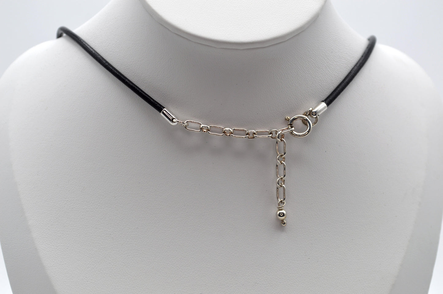 Floral Disk on Leather Necklace