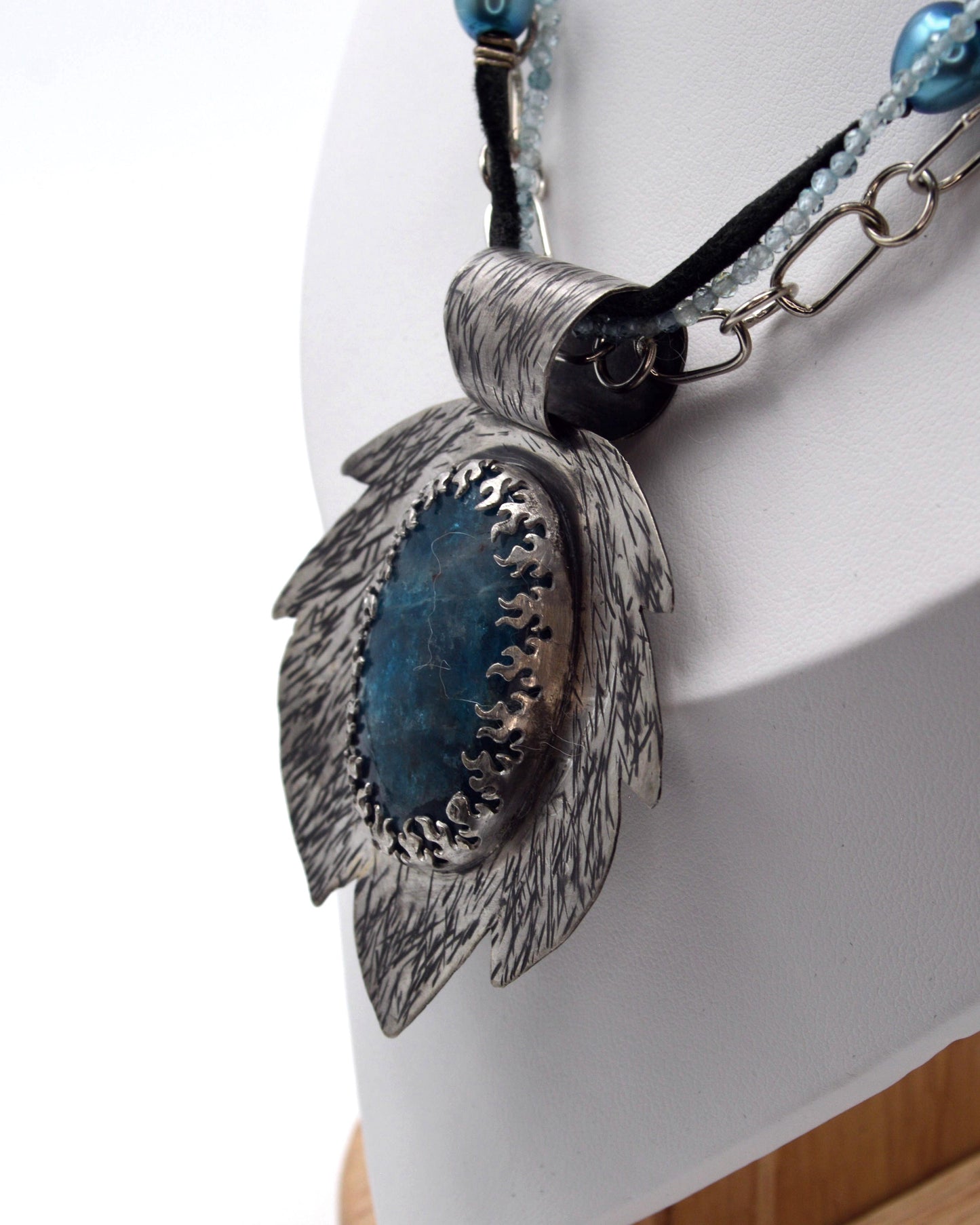 Blue Apatite Freeform Necklace