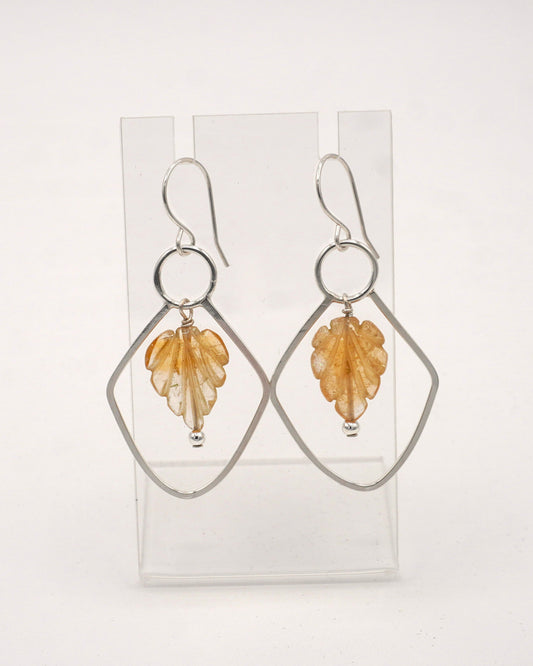 Framed Citrine Dangle Earrings