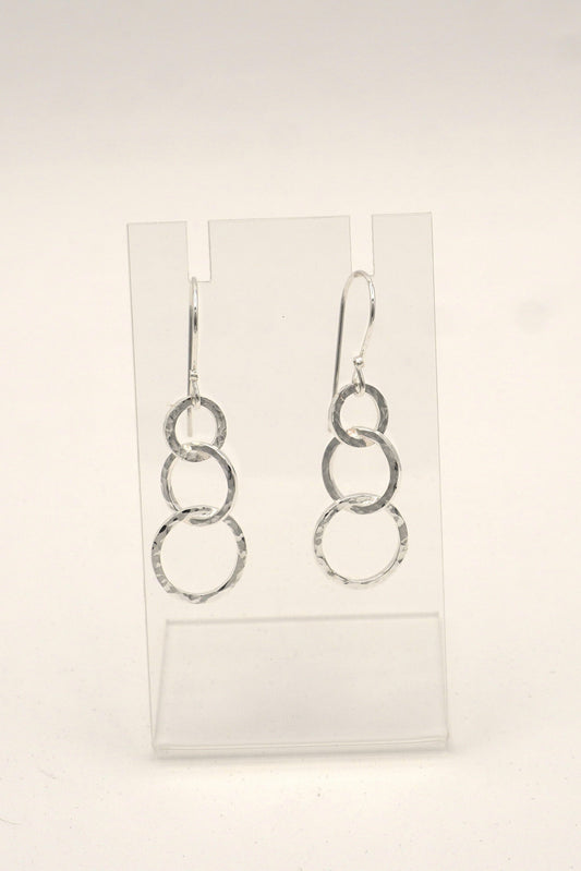 Graduated Circle Hammered Earrings