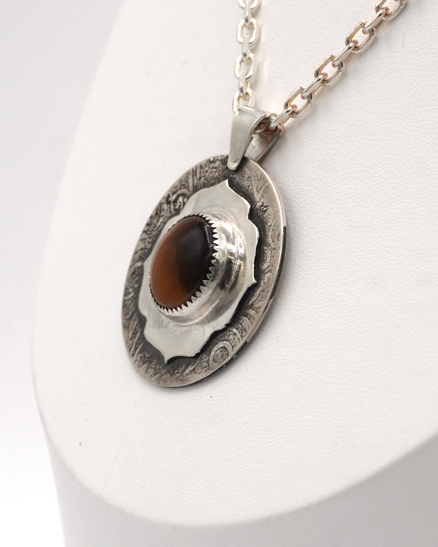 Textured Tiger Eye Pendant