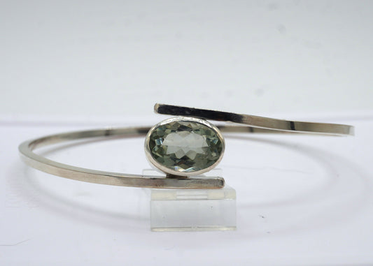 Prasiolite Oval Swirl Bangle