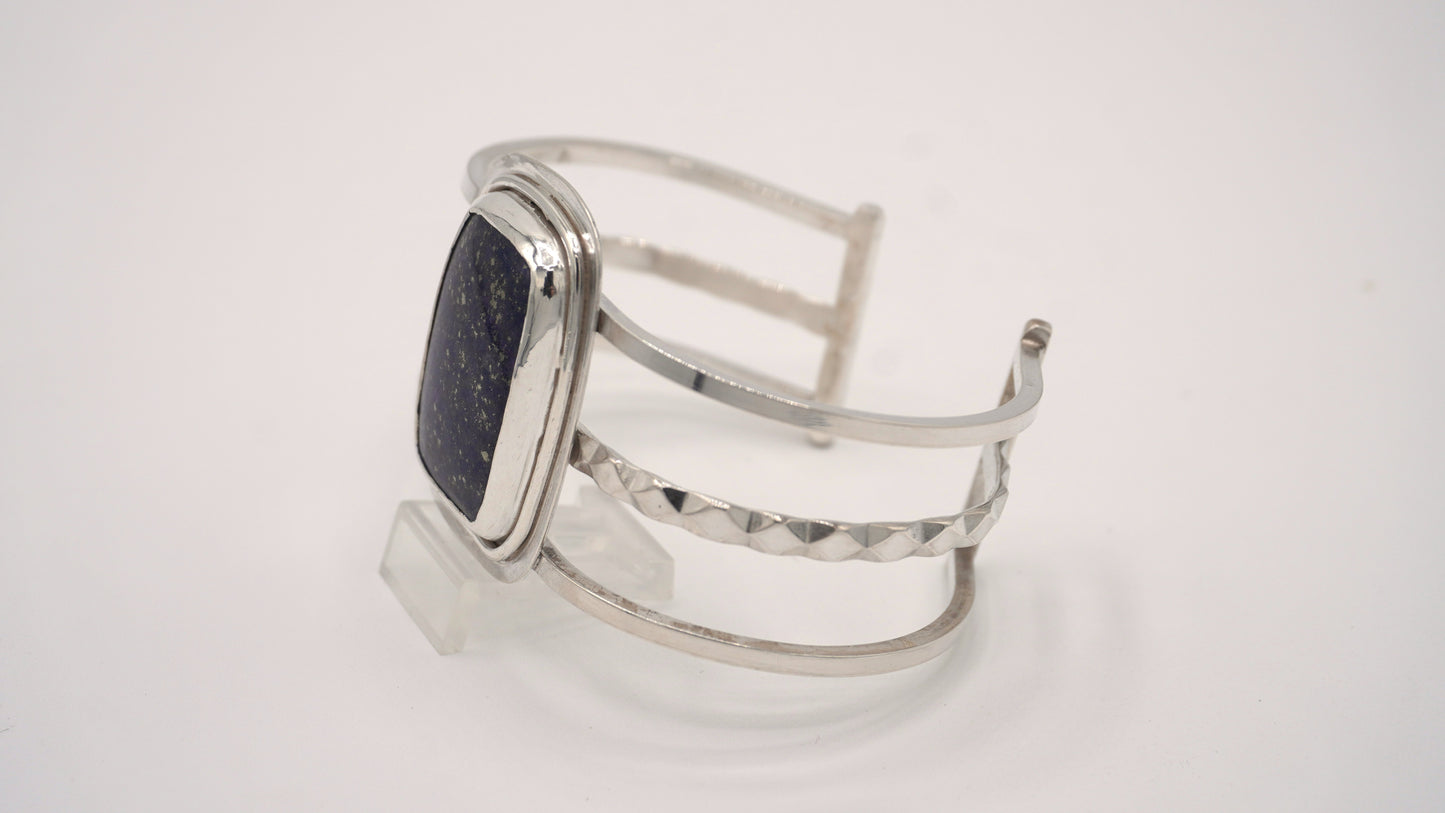 Wide Lapis Cuff Bracelet