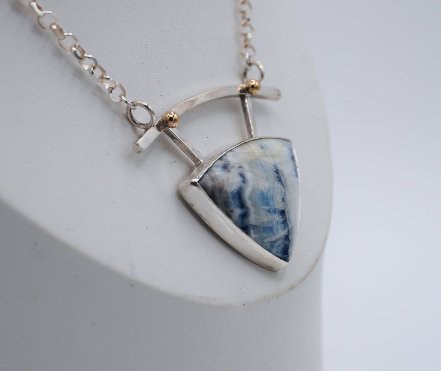 Lapis Lace Onyx with Gold Accents Pendant