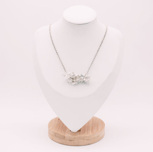 Salt Cast Pendant with Blue Topaz