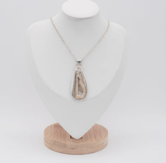 Agate with Druzy Pendant