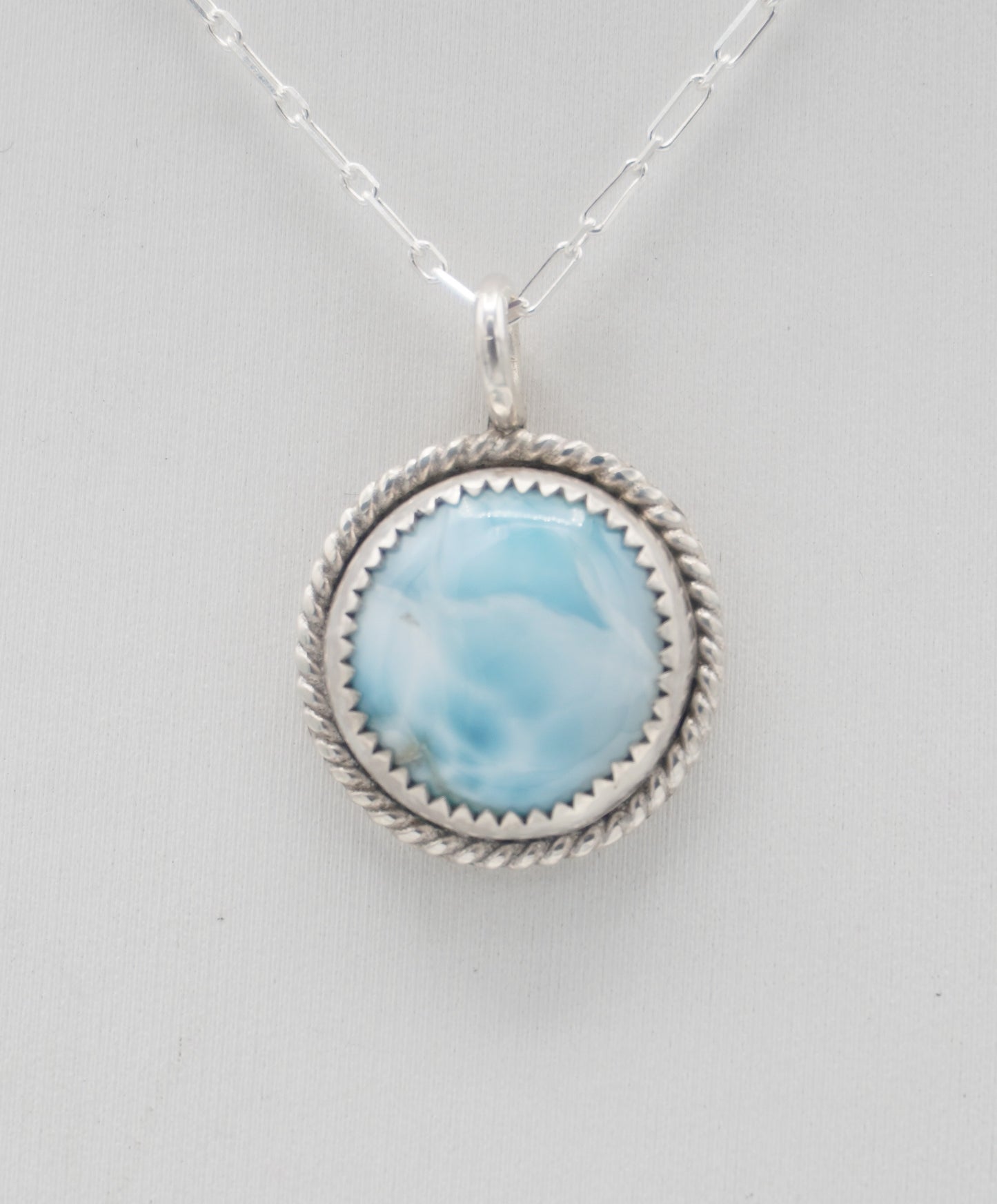 Larimar Round Pendant