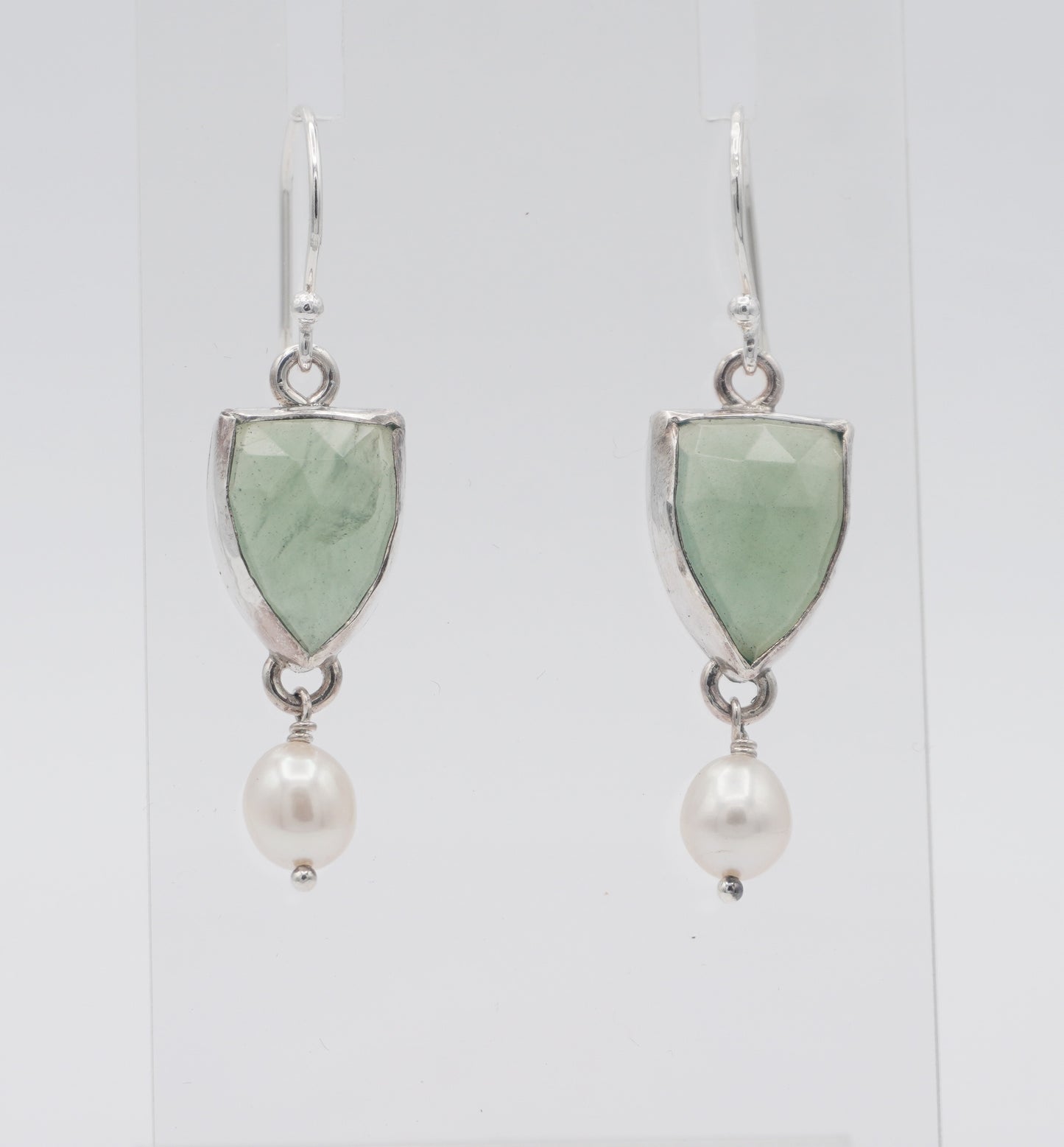 Serpentine and Pearl Earrings