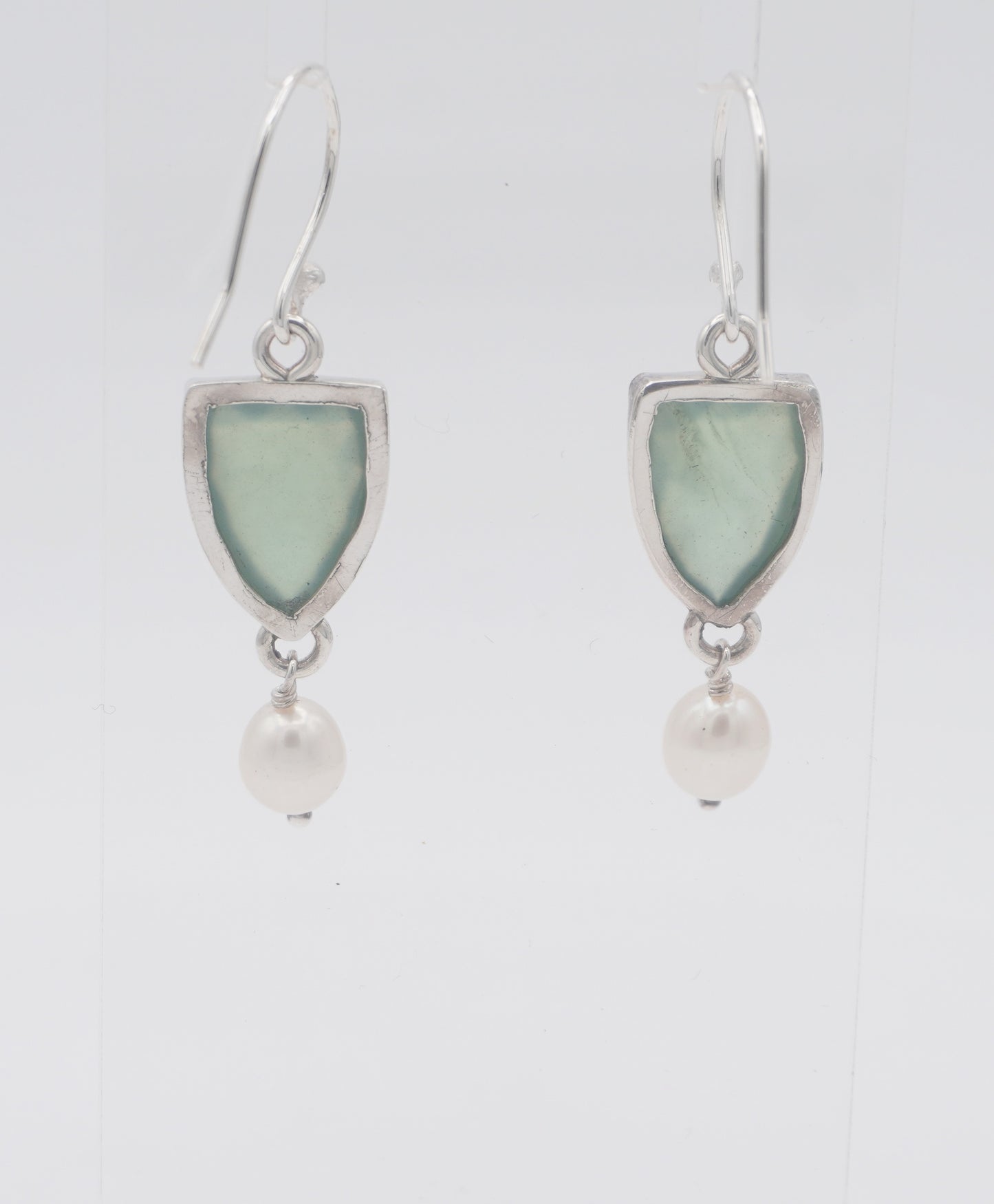 Serpentine and Pearl Earrings