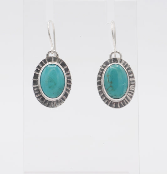 Turquoise Oval Drop Earrings
