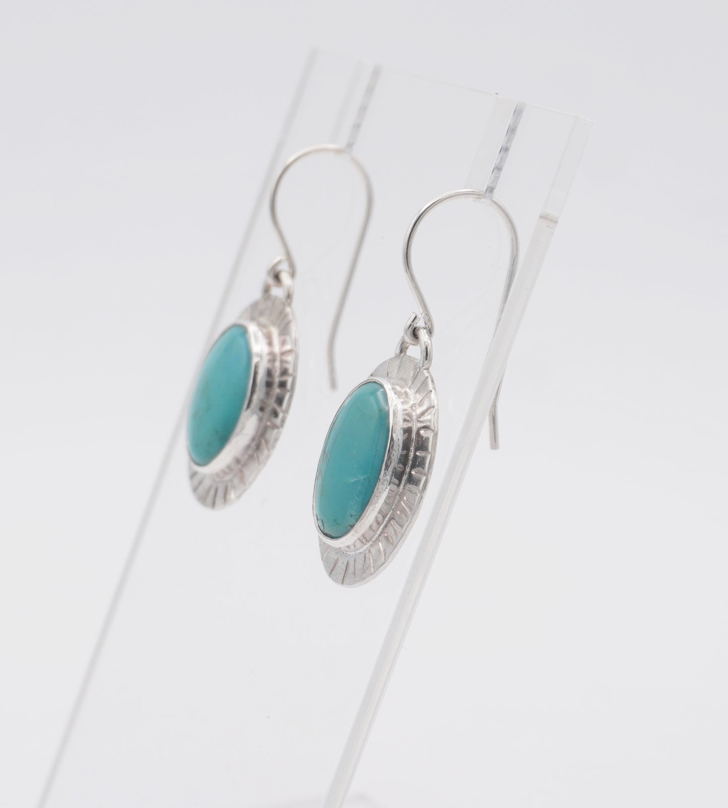 Turquoise Oval Drop Earrings