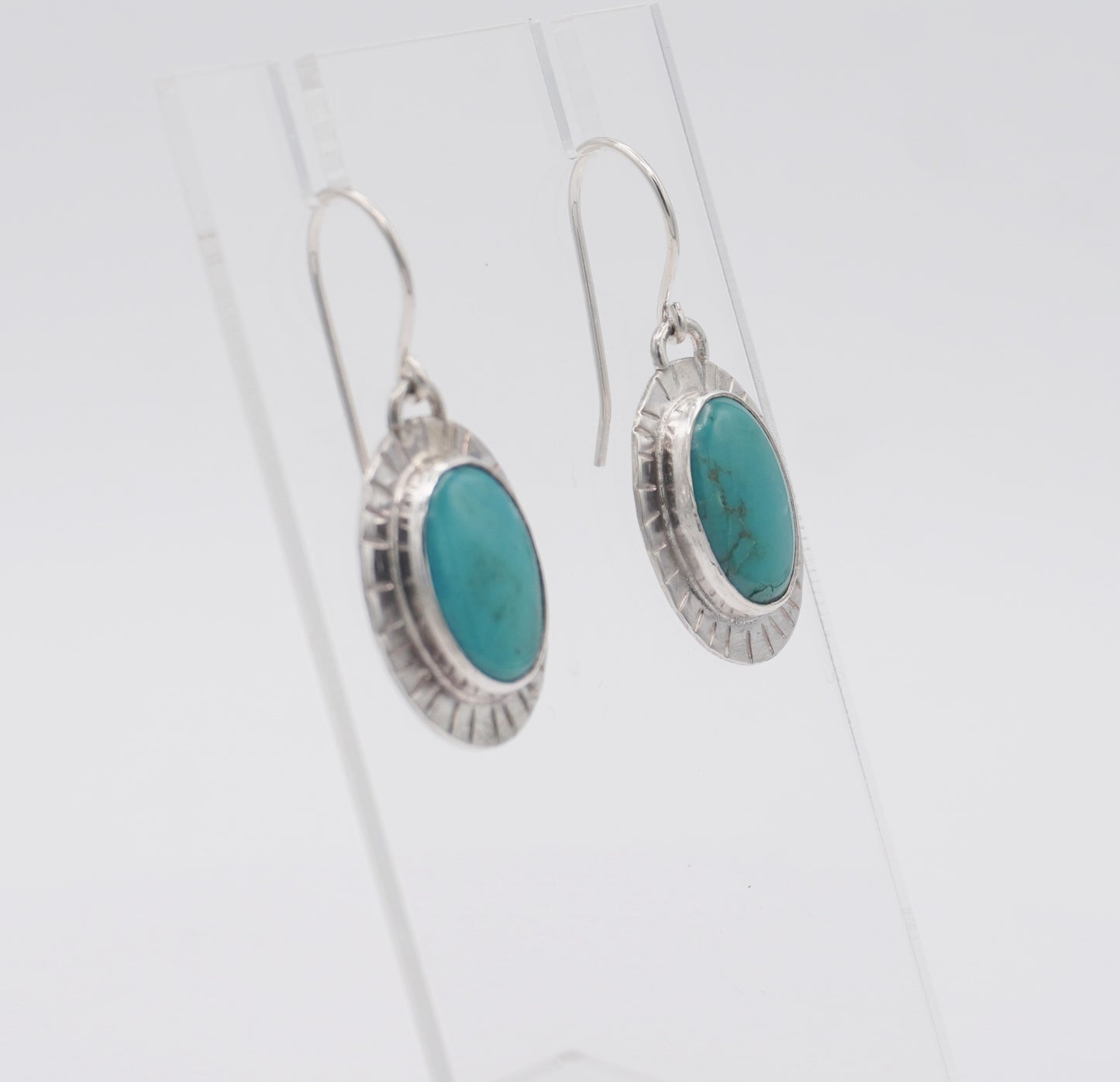 Turquoise Oval Drop Earrings