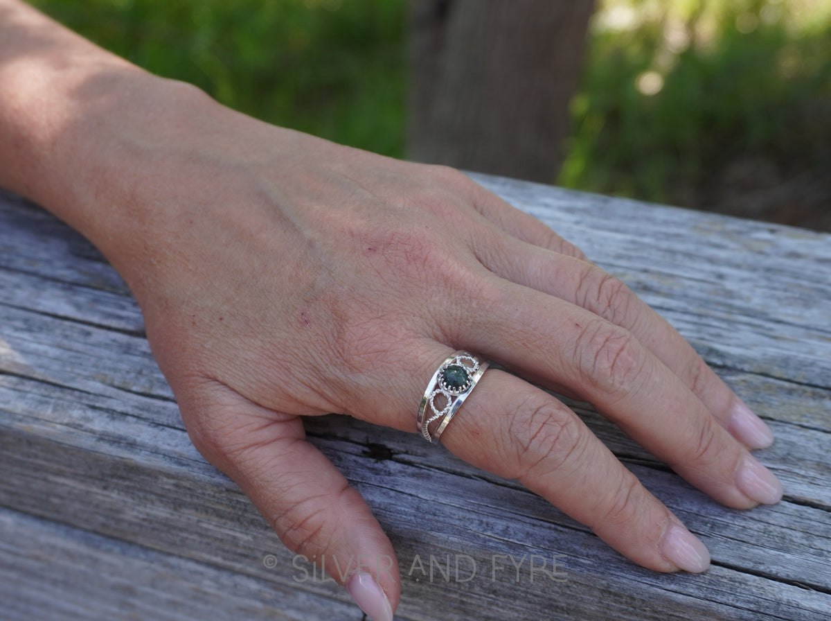Moss Agate Fancy Swirl Ring