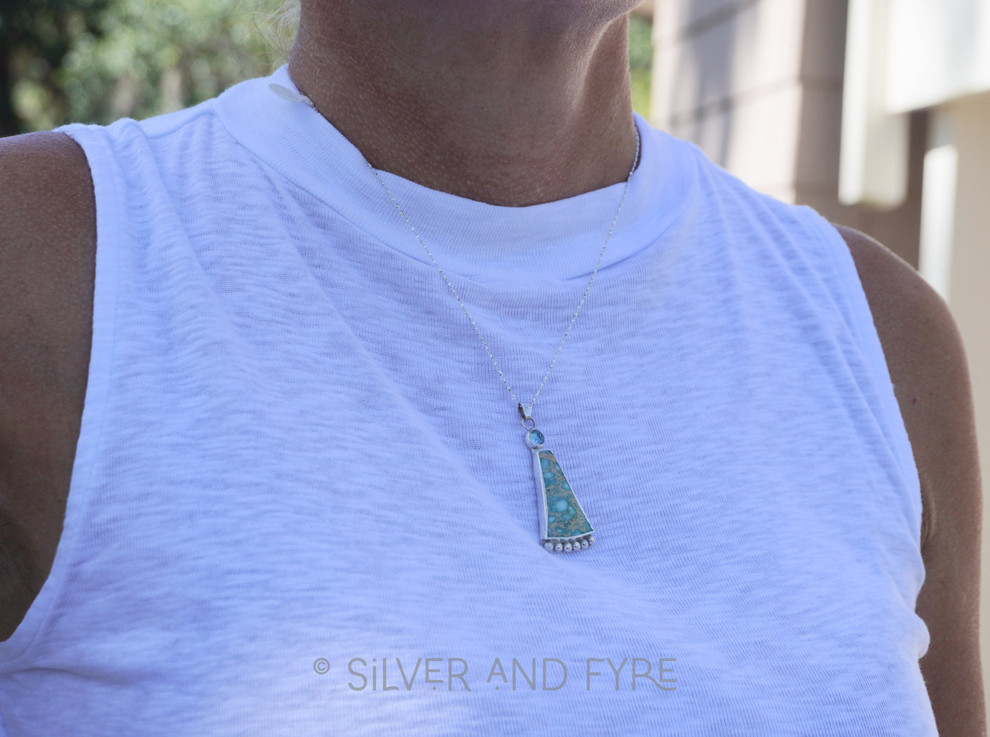 Jasper and Aquamarine Pendant