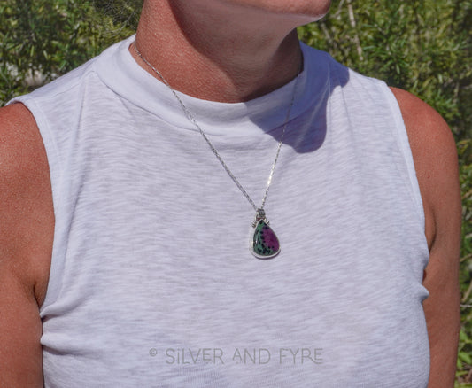 Ruby in Zoisite Pendant Necklace