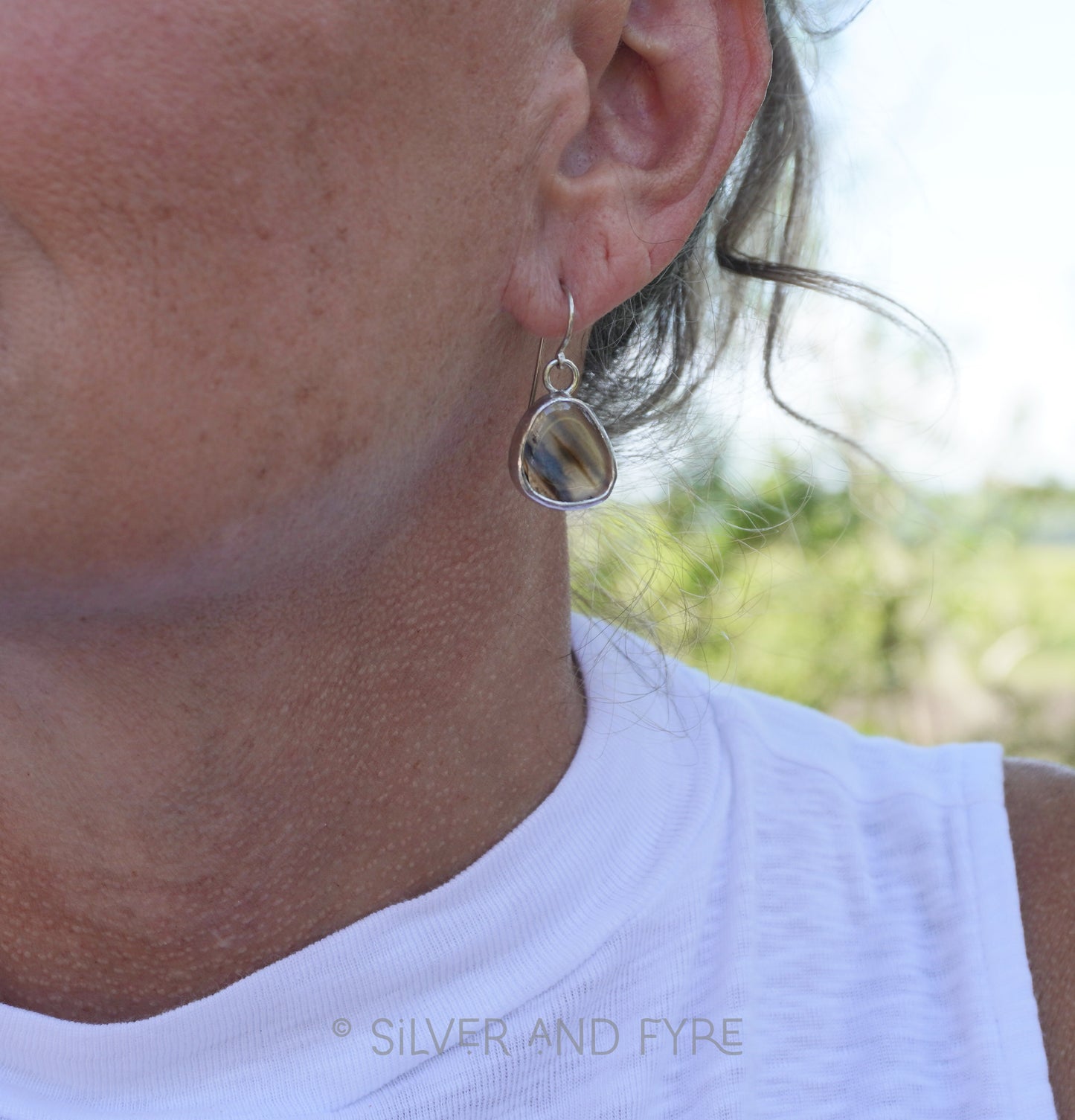 Montana Agate Freeform Earrings