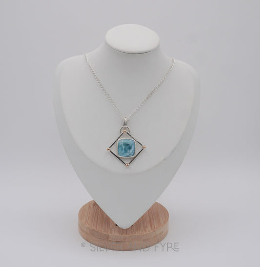 Geometric Larimar Pendant