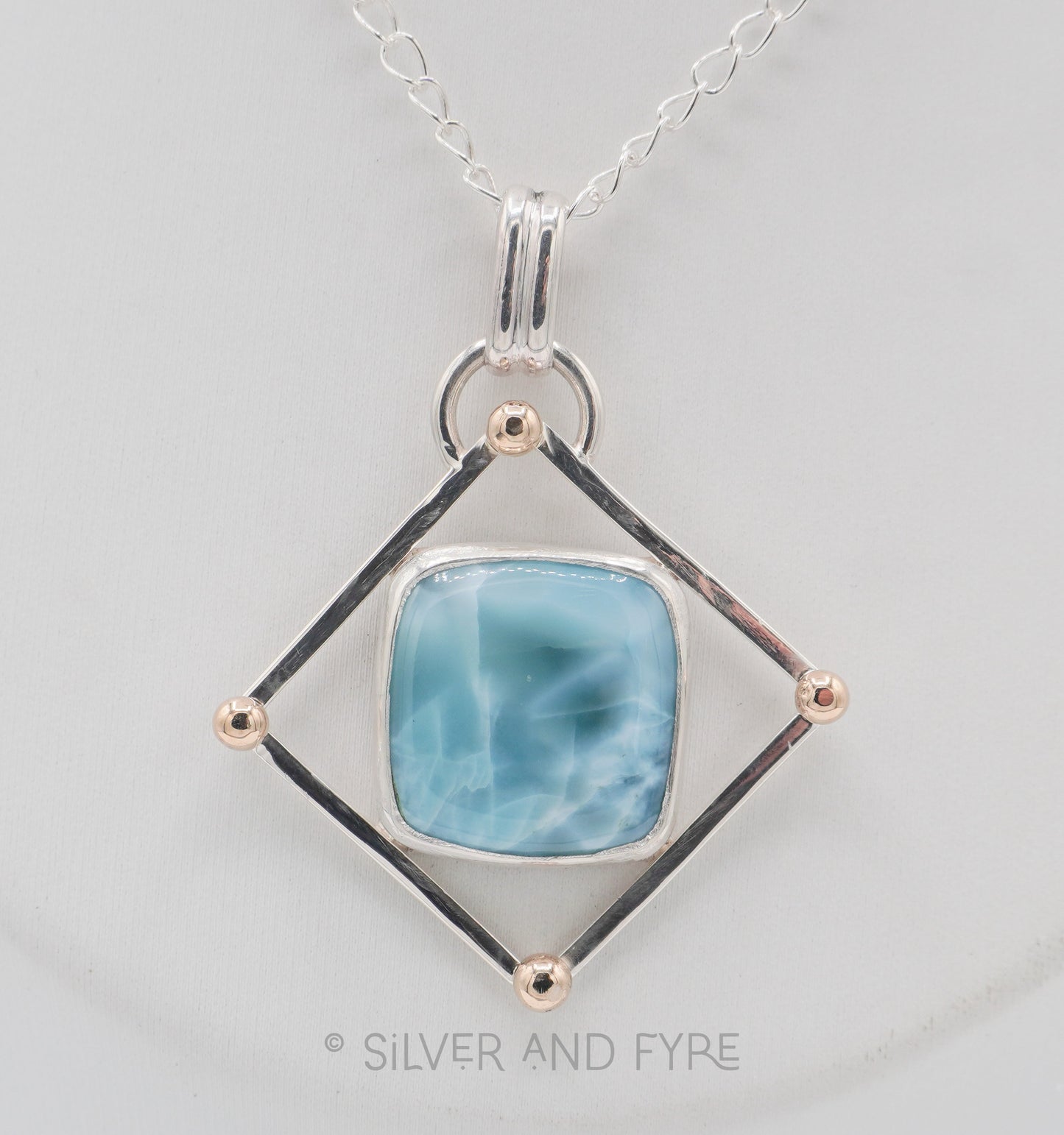 Geometric Larimar Pendant