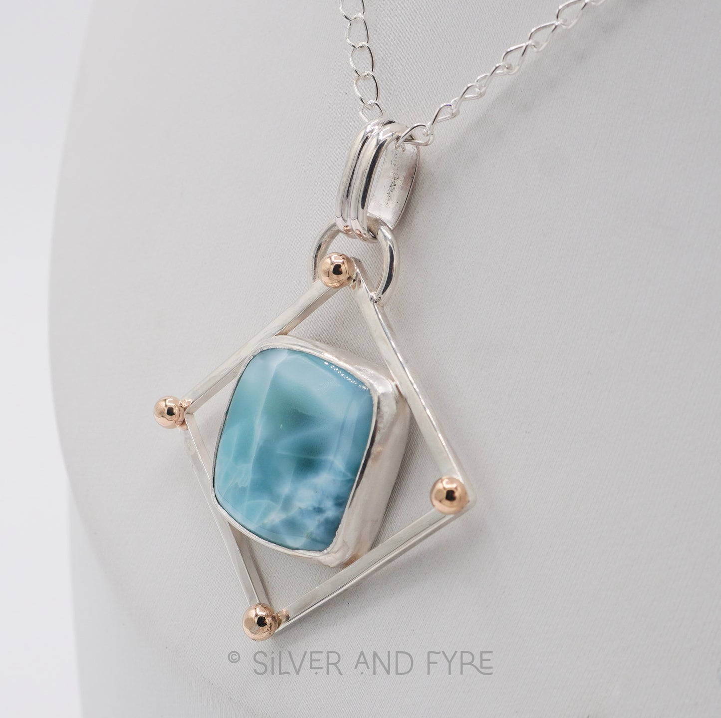 Geometric Larimar Pendant