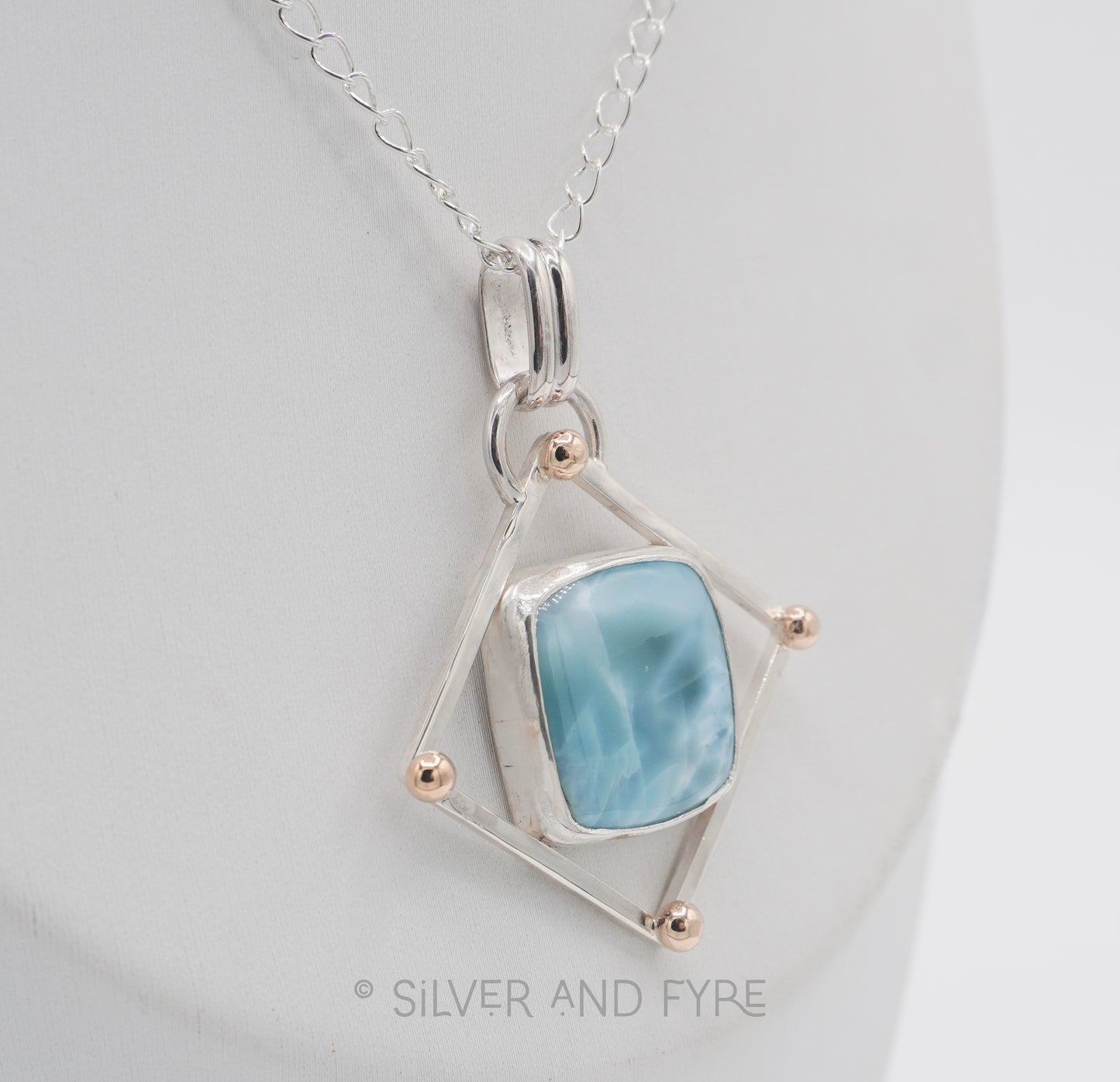 Geometric Larimar Pendant