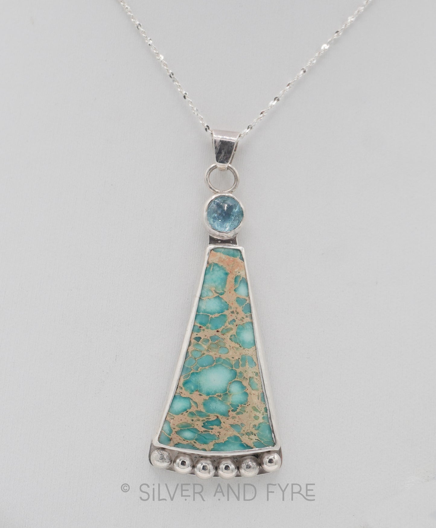 Jasper and Aquamarine Pendant