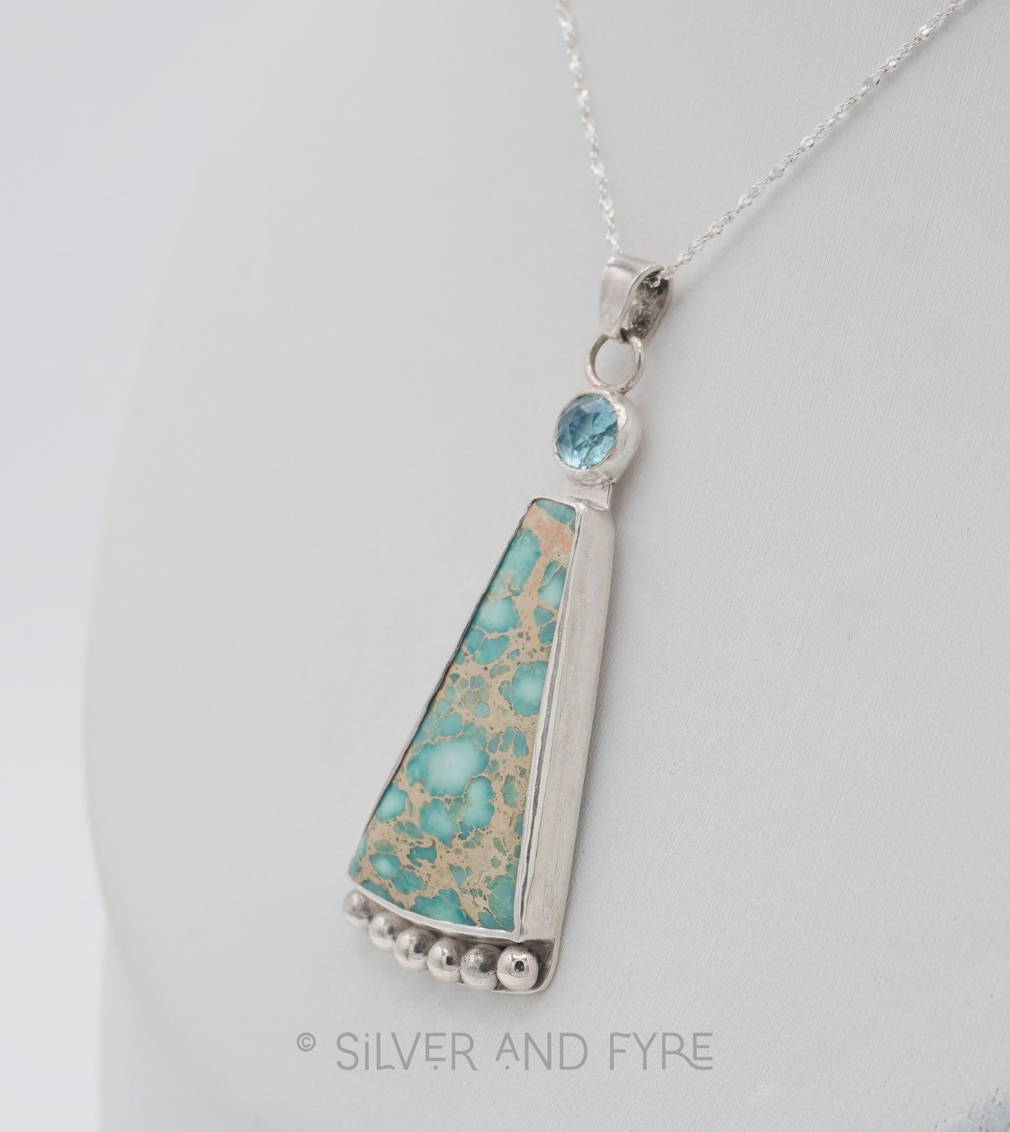 Jasper and Aquamarine Pendant