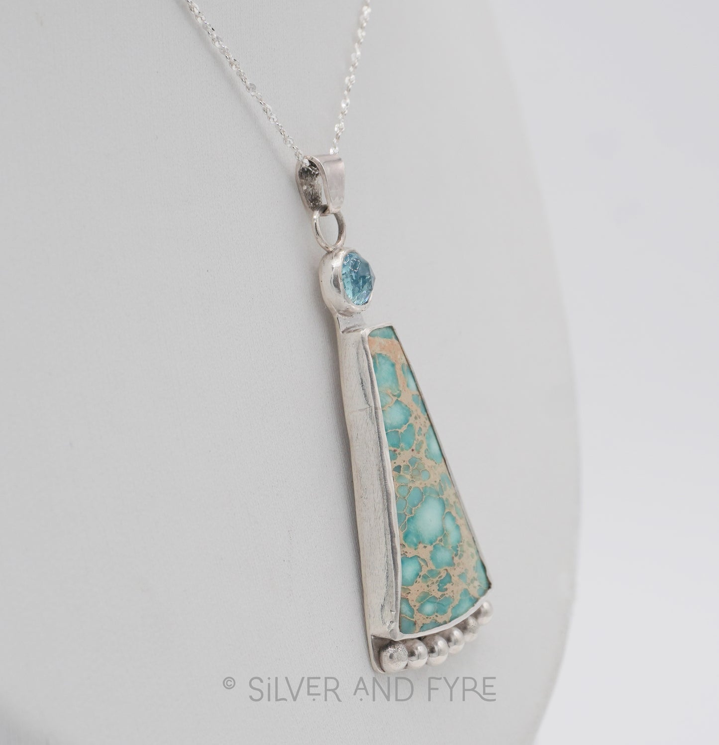 Jasper and Aquamarine Pendant