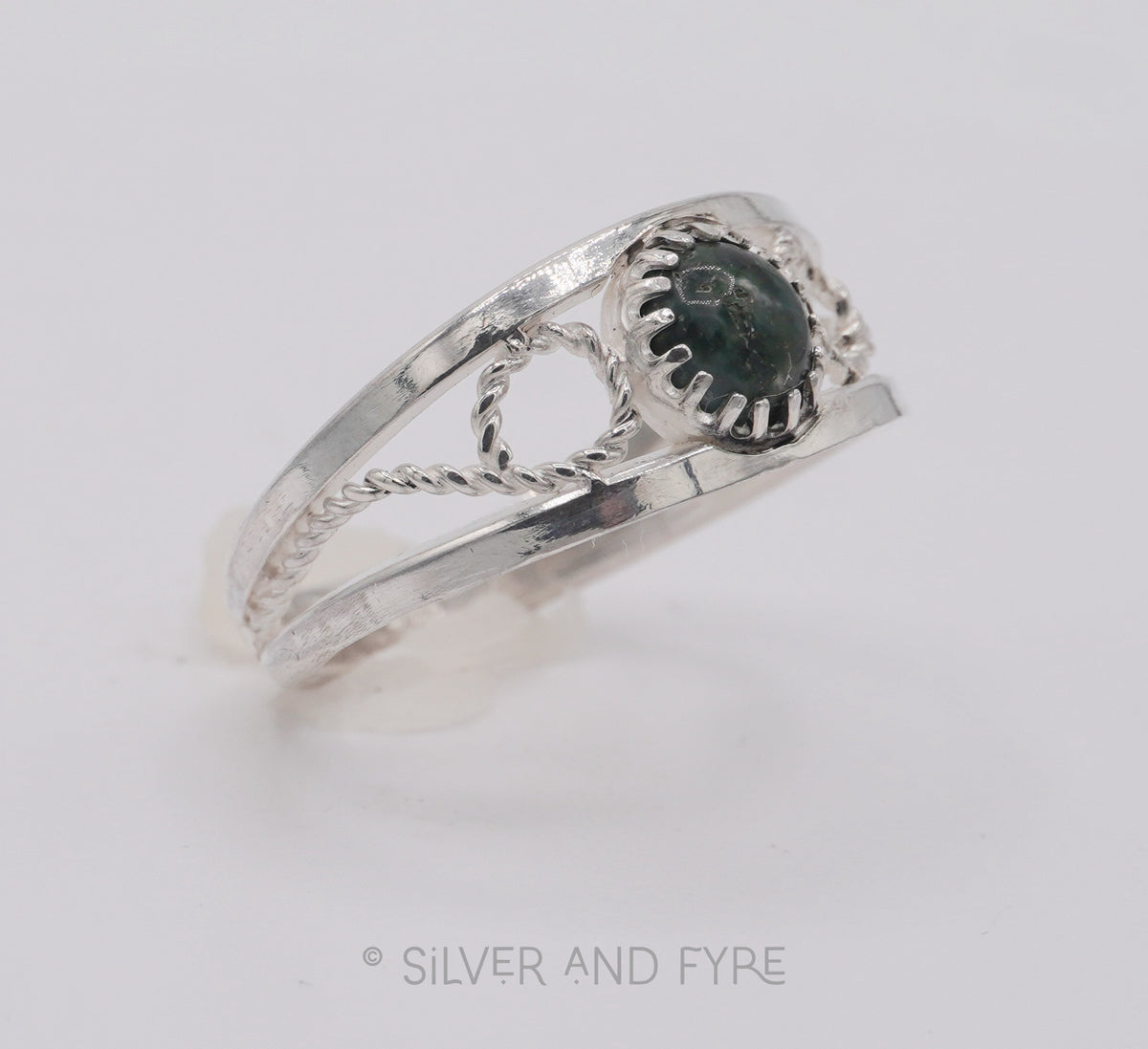 Moss Agate Fancy Swirl Ring