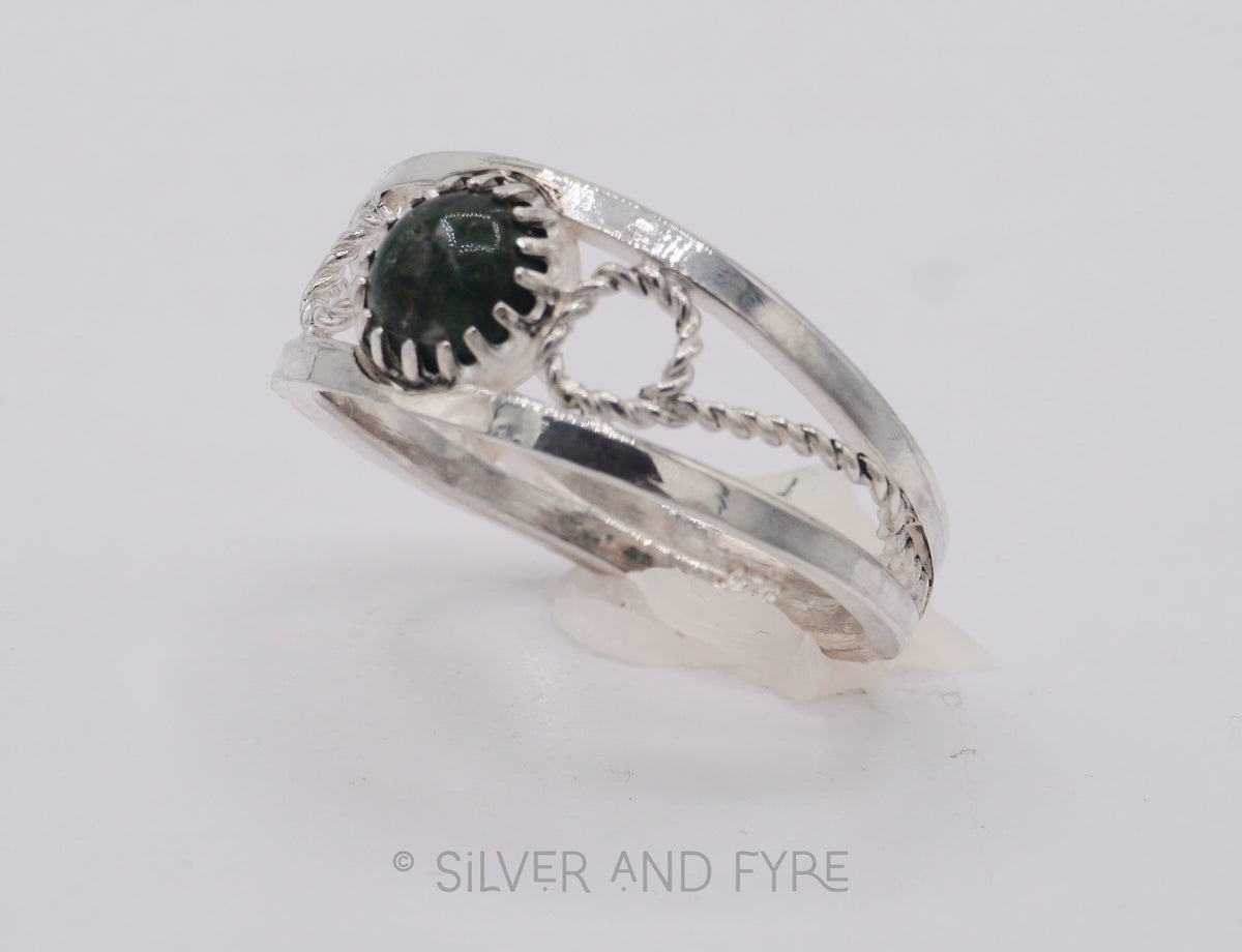 Moss Agate Fancy Swirl Ring