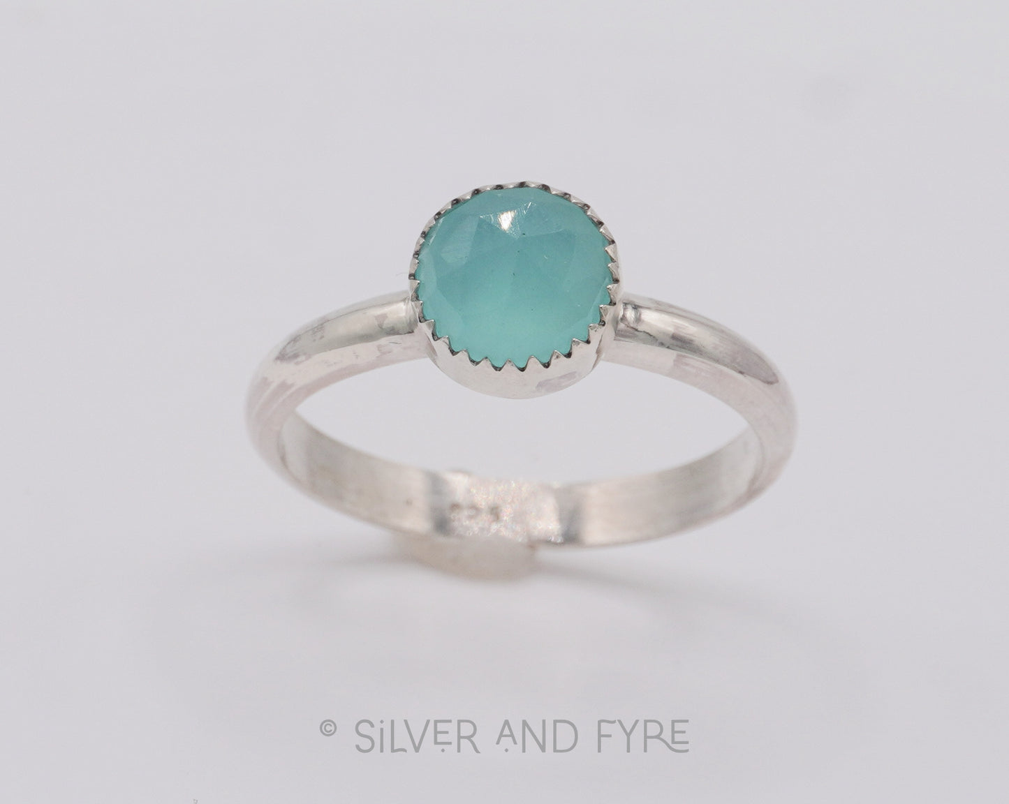 Aqua Chalcedony Stacking Ring
