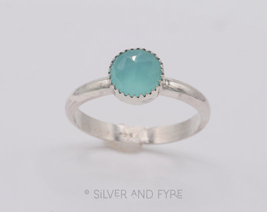 Aqua Chalcedony Stacking Ring