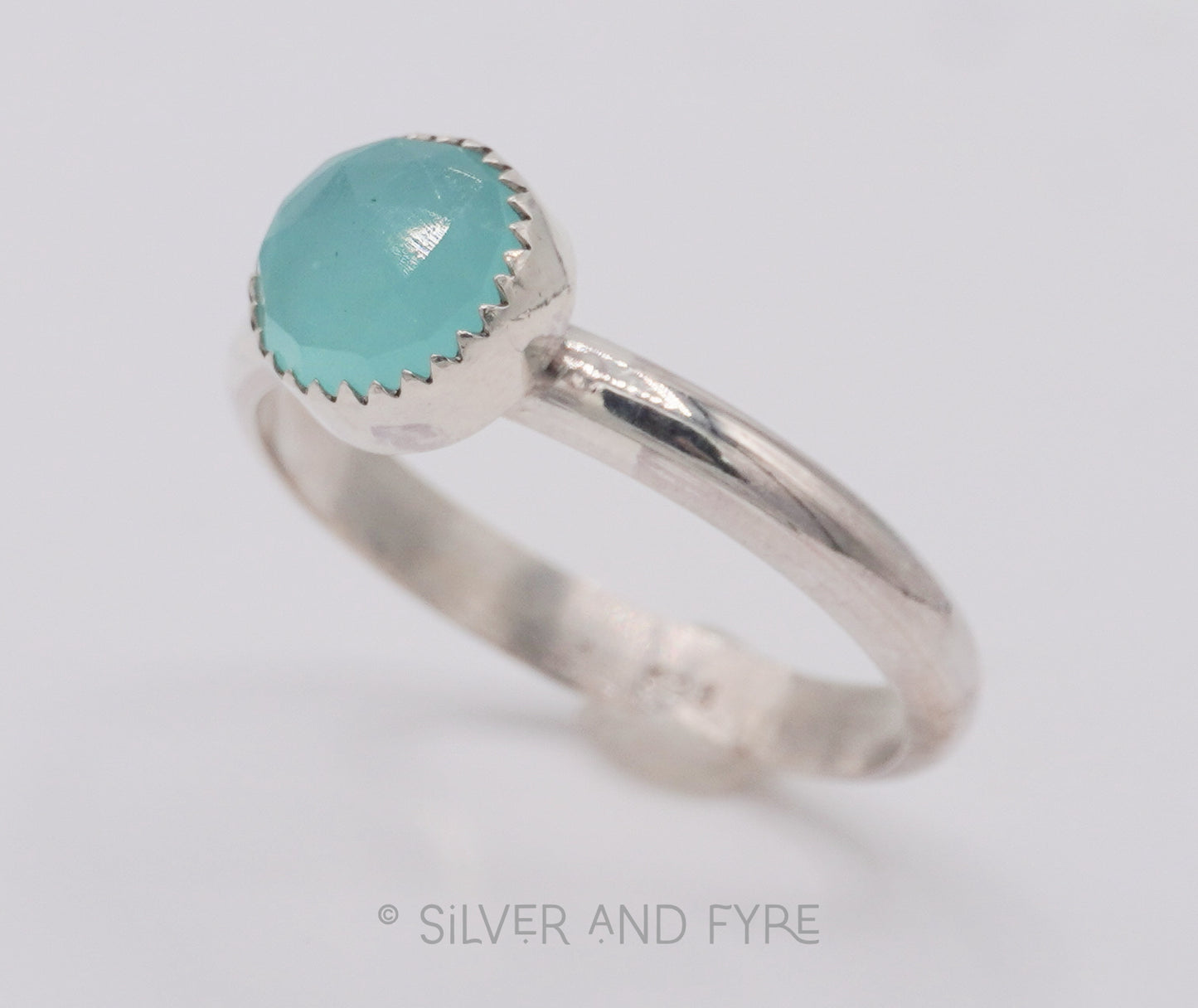 Aqua Chalcedony Stacking Ring