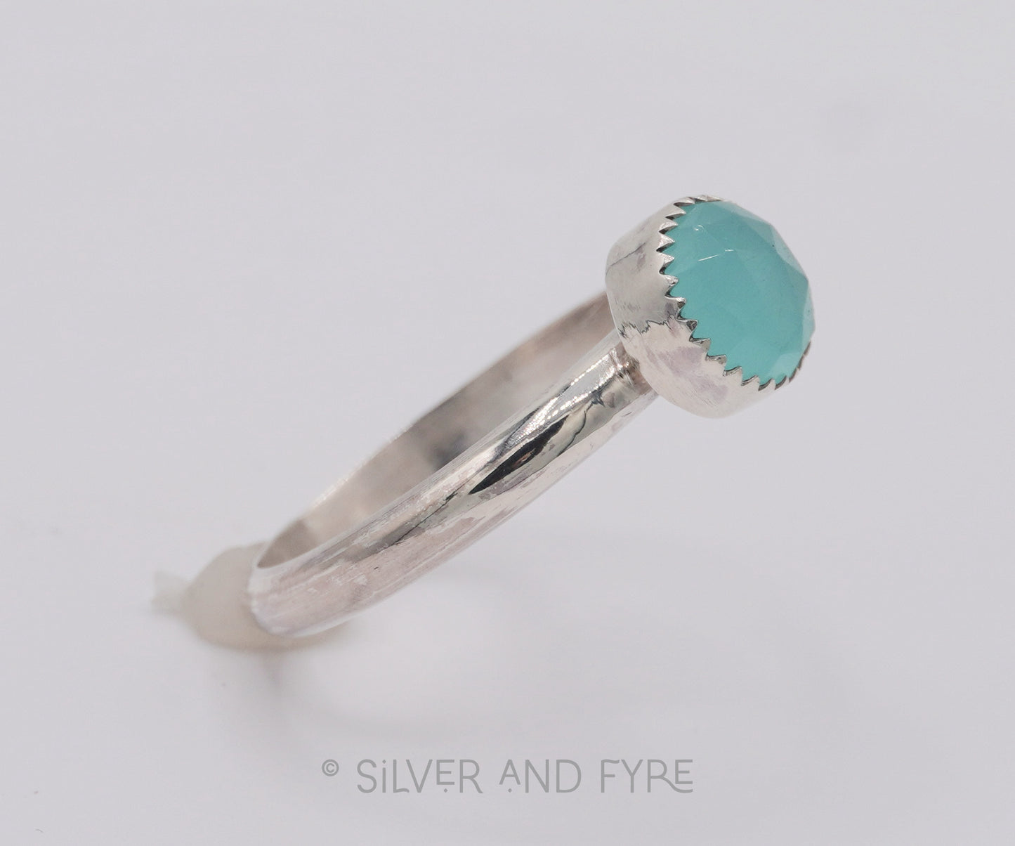 Aqua Chalcedony Stacking Ring