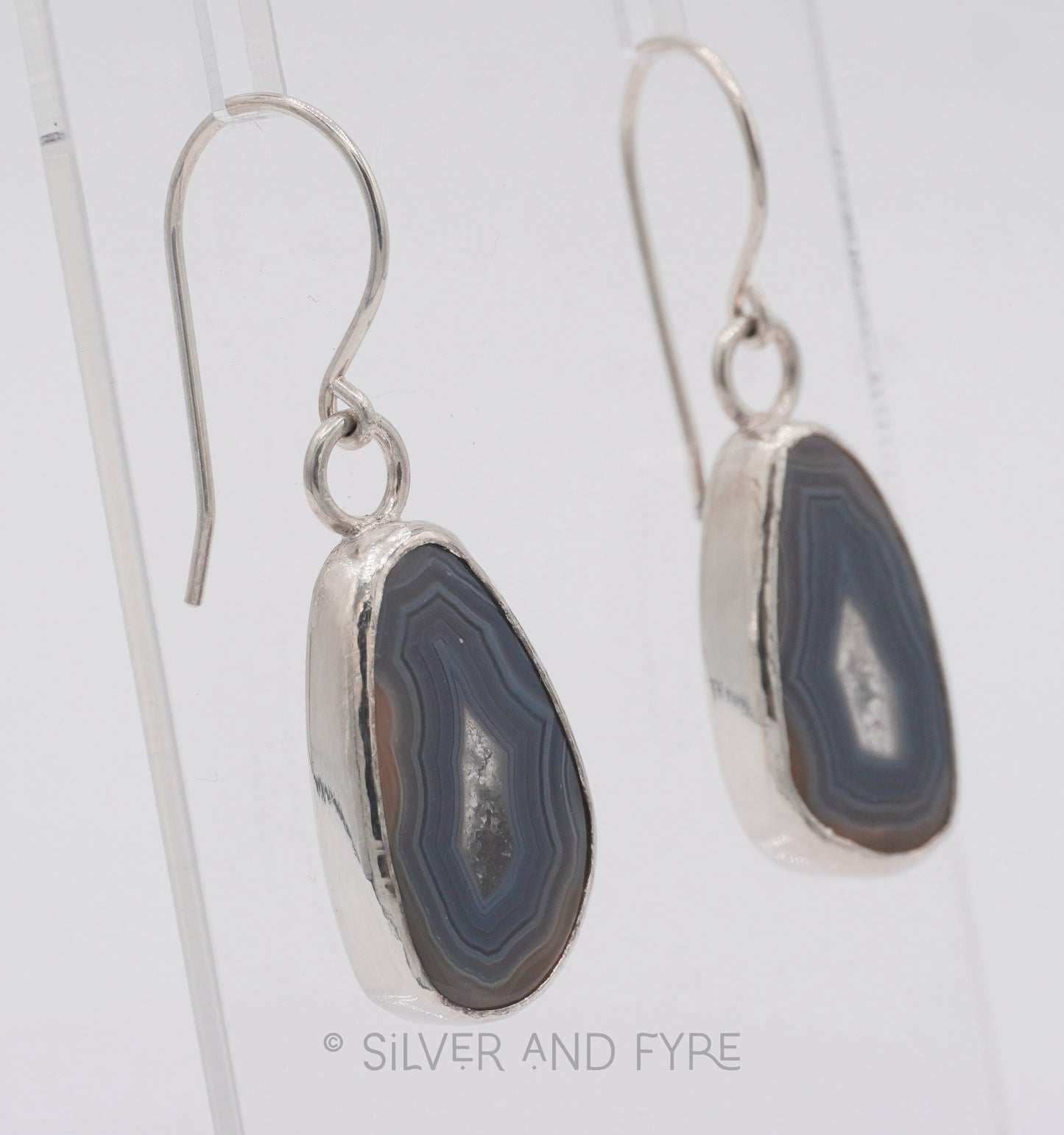 Agate with Druzy Center Earrings