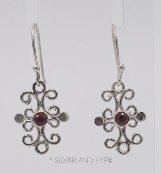 Lacy Garnet Earrings