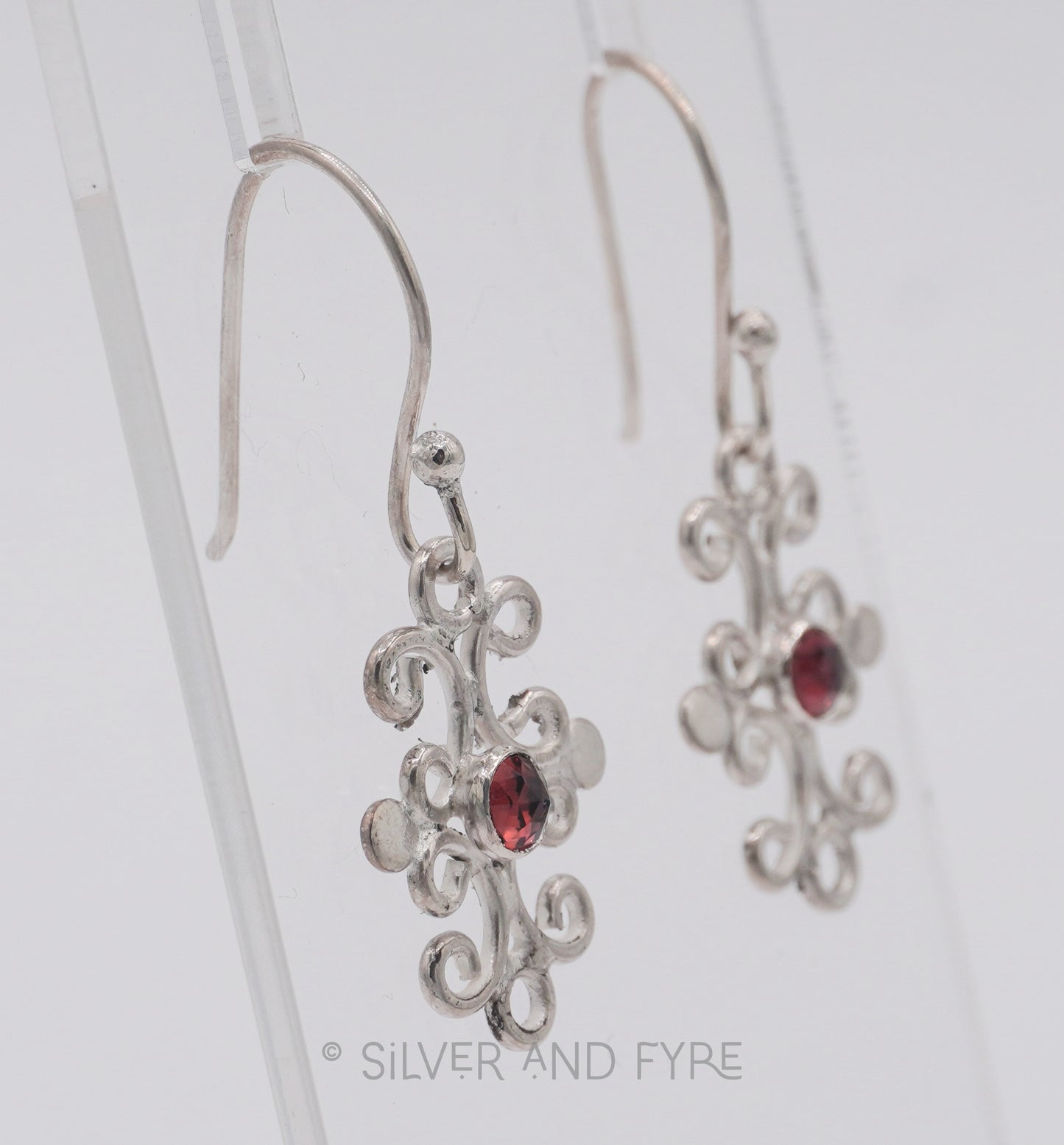 Lacy Garnet Earrings