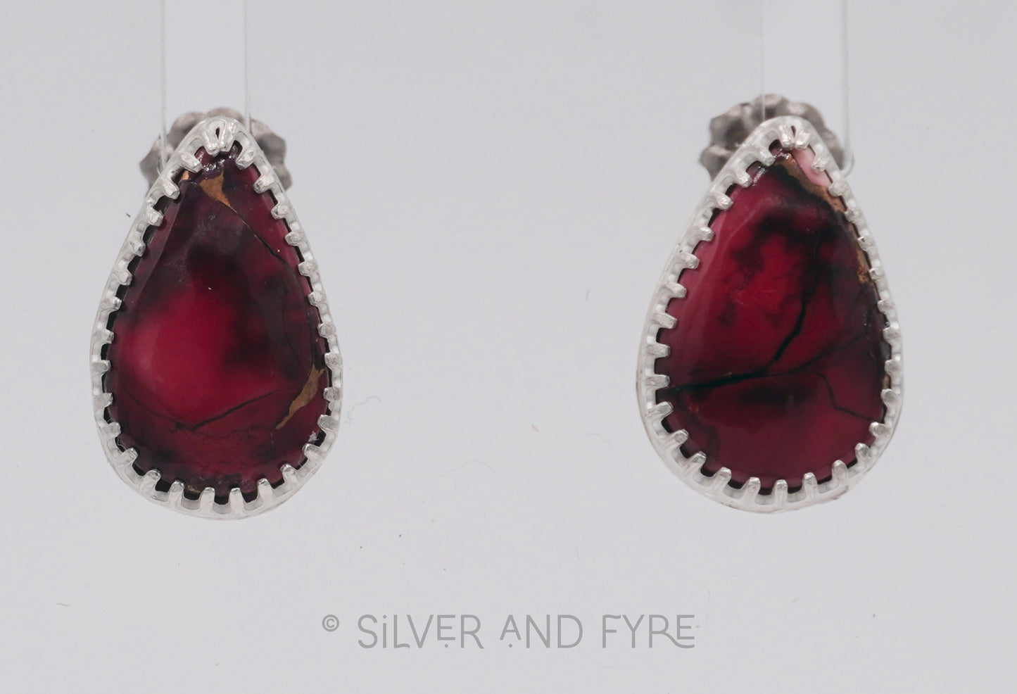 Red Dahlia Post Earrings