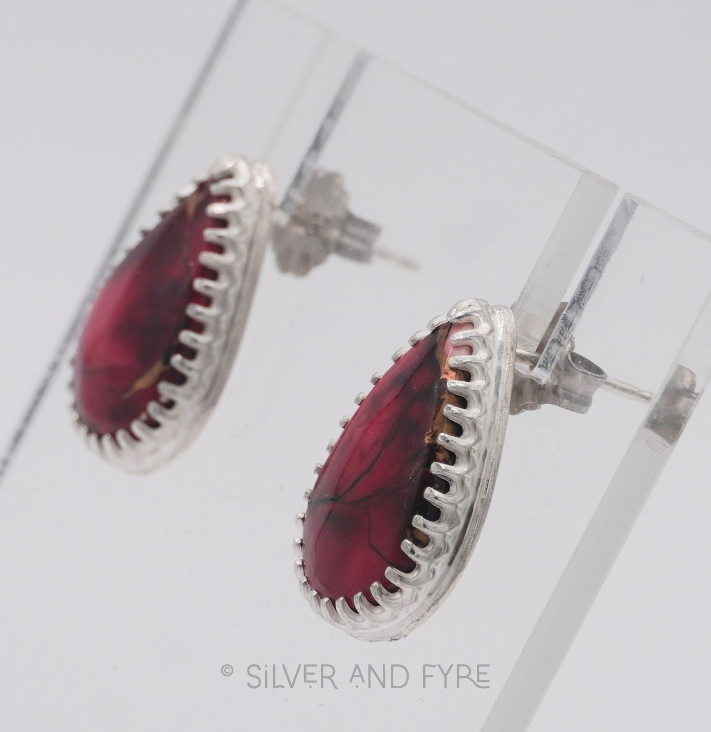Red Dahlia Post Earrings