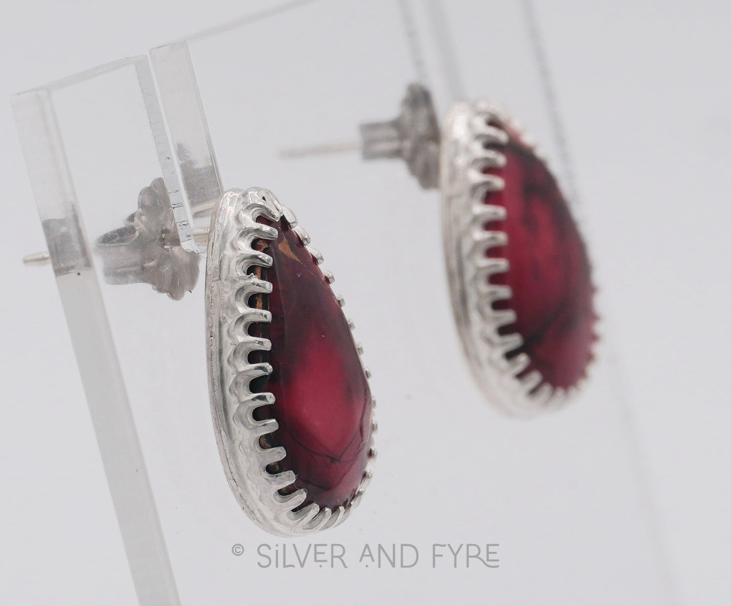 Red Dahlia Post Earrings