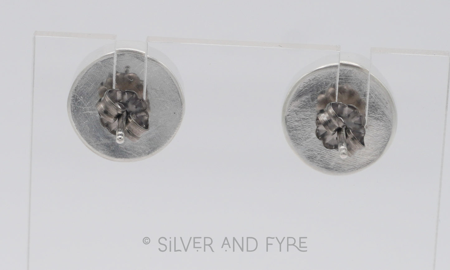 Silver Druzy Post Earrings