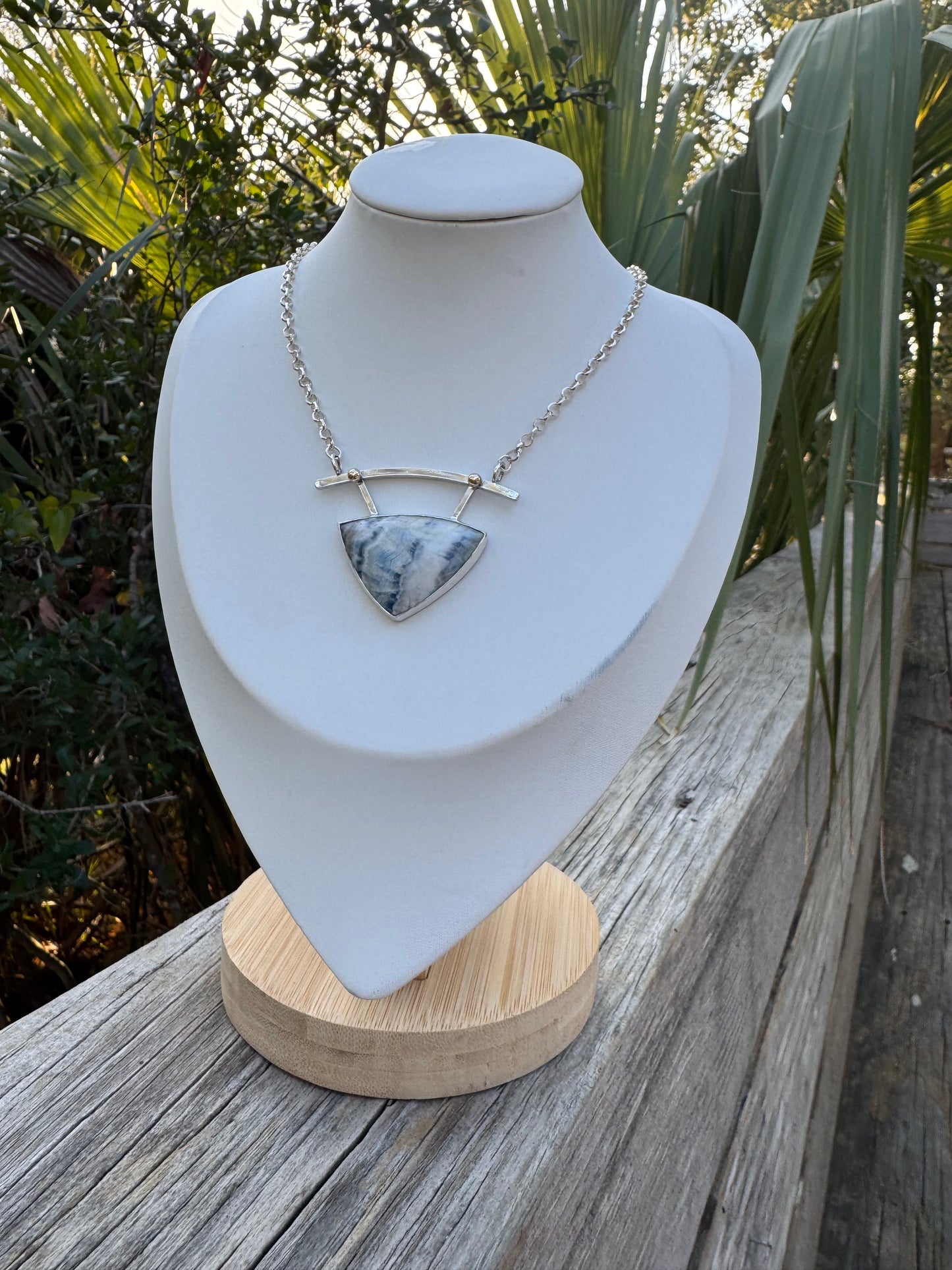 Lapis Lace Onyx with Gold Accents Pendant