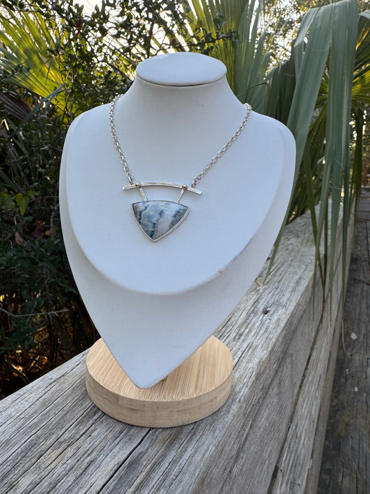 Lapis Lace Onyx with Gold Accents Pendant